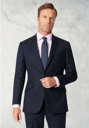 Regular Fit Dawlish Navy Birdseye Wool Suit Jacket