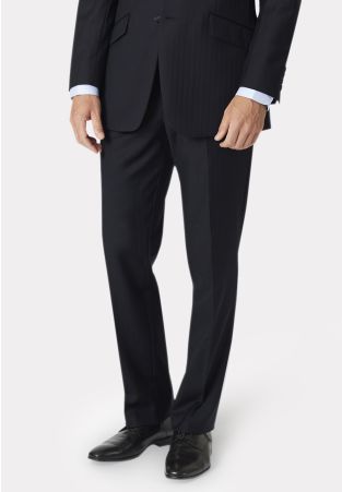 Tailored Fit Dawlish Navy Herringbone Wool Suit Pants