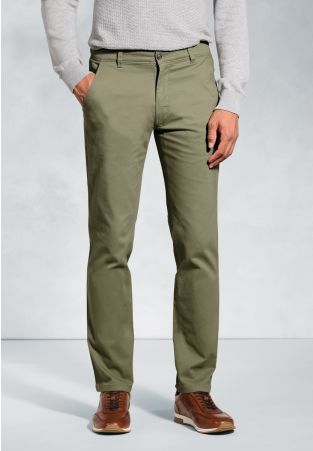 Tailored Fit Miami Olive Cotton Stretch Chinos