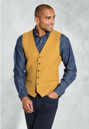 Dettori Mustard Wool Blend Waistcoat