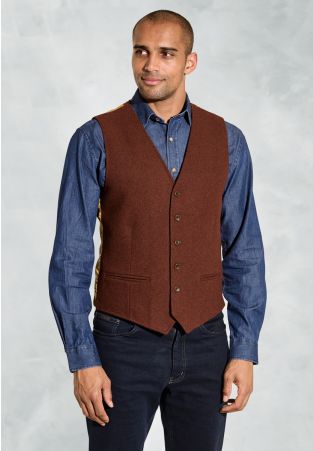 Dettori Rust Wool Blend Waistcoat