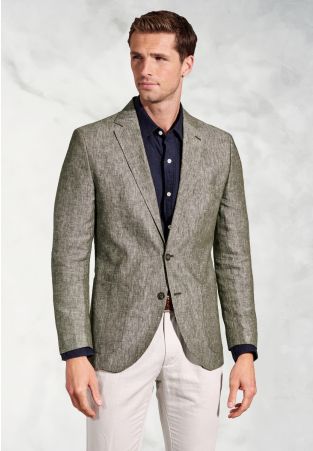 Tailored Fit Eastwood Khaki Pure Linen Jacket