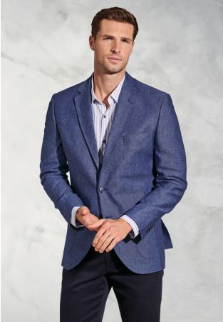 Tailored Fit Eastwood Blue Pure Linen Jacket
