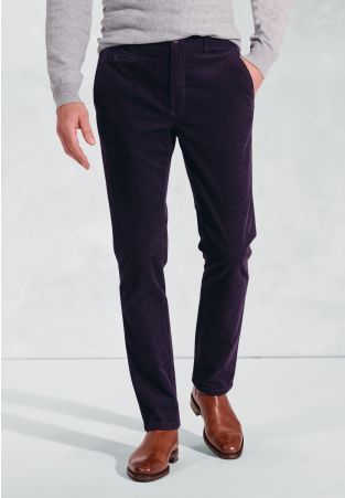 Tailored Fit Finningley Grape Corduroy Pants