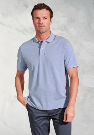 Firth Sky Blue Pure Cotton Pique Polo Shirt