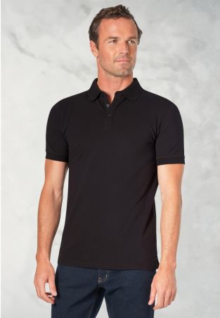 Hampton Cotton Stretch Black Polo Shirt