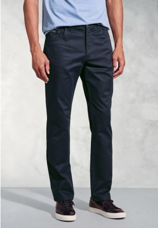Tailored Fit Harrelson Navy Slub Cotton 5 Pocket Pants
