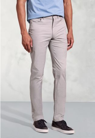 Tailored Fit Harrelson Silver Grey Slub Cotton 5 Pocket Pants