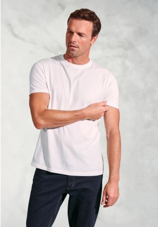 Hawkes White Pure Cotton Jersey T-Shirt