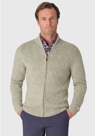 Henry Winter Stone Zip Through Cardigan