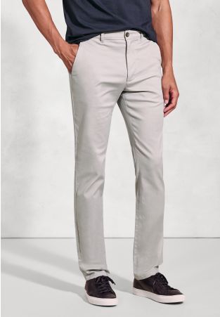 Tailored Fit Holland Silver Grey Sateen Cotton Stretch Pants