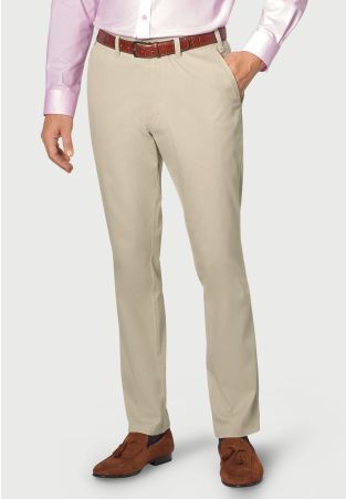 Regular Fit Illingworth Stone Cotton Stretch Pants