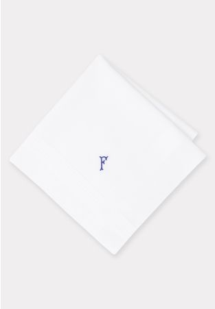 Pure Cotton Initial F Hankies x 3