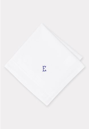 Pure Cotton Initial E Hankies x 3