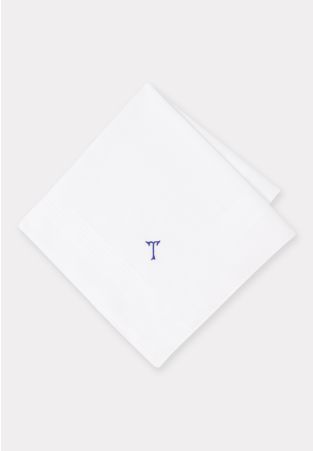Pure Cotton Initial 'T Hankies x 3
