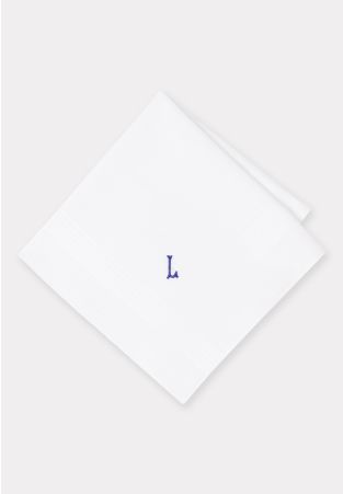 Pure Cotton Initial L Hankies x 3