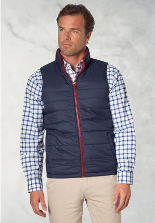 Key Navy and Wine Reversible Quilted Vest