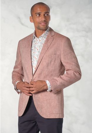 Tailored Fit Leeds Dusky Rose Linen Jacket
