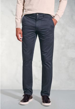 Regular Fit Leo Navy Cotton Stretch Chinos