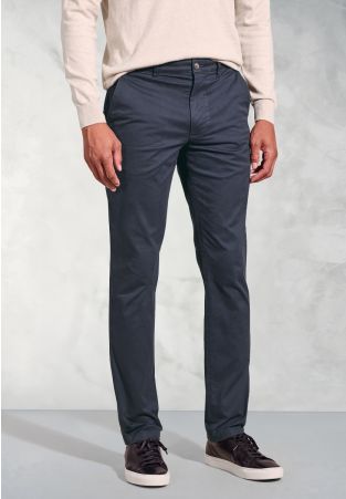 Tailored Fit Leo Navy Cotton Stretch Chinos