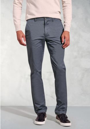 Tailored Fit Leo Air Force Blue Cotton Stretch Chinos