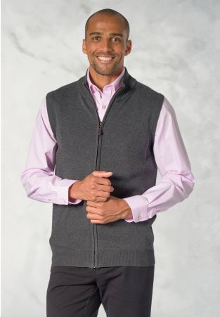 Lincoln Charcoal Cotton Blend Knitted Vest