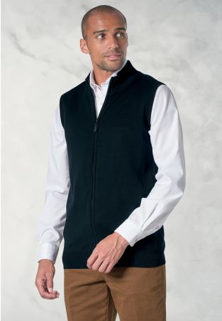 Lincoln Black Cotton Blend Knitted Vest