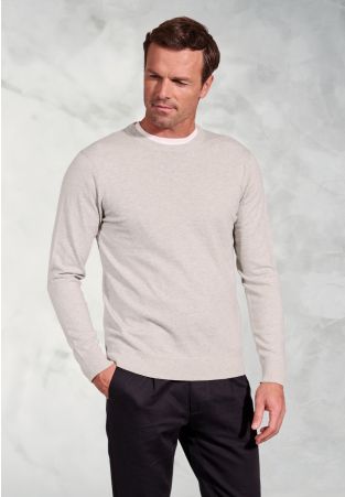London Stone Cotton Merino Crew Neck Jumper