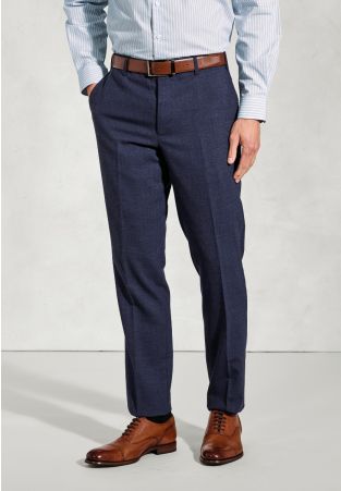 Tailored Fit McKellen Navy Linen Blend Mixer Suit Pants