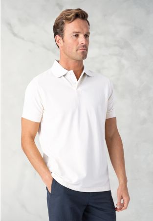 Milford White Pure Cotton Pique Polo Shirt
