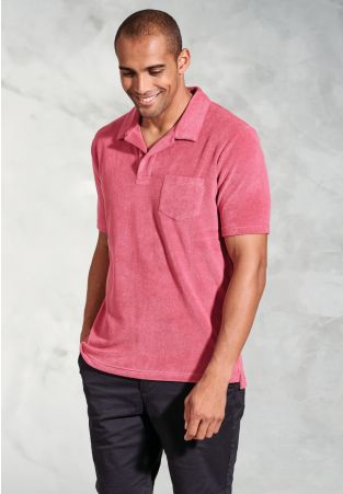 Milton Rose Cotton Rich Terry Towelling Polo Shirt