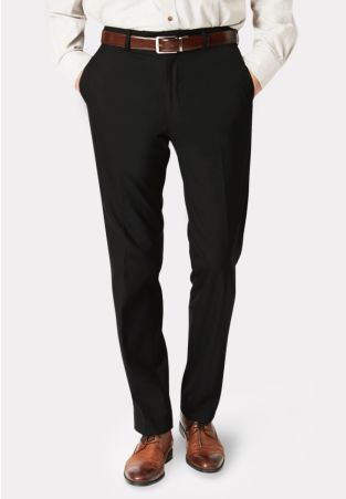 Tailored Fit Apollo Black Machine Washable Suit Pants