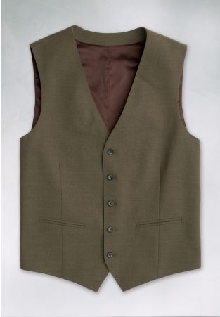 Tailored Fit Oliver Moss Melange Wool Blend Suit Waistcoat