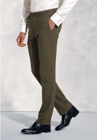 Tailored Fit Oliver Moss Melange Wool Blend Suit Pants