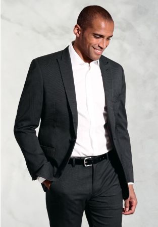 Tailored Fit Pegasus Charcoal Pin Dot Washable Suit Jacket