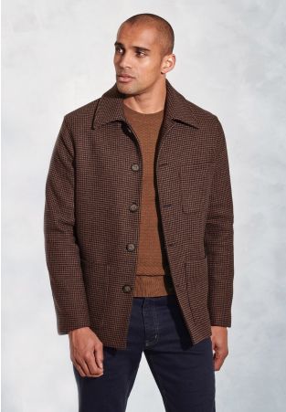Roger Copper Puppytooth Wool Blend Jacket