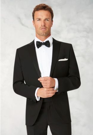 Tailored Fit Sapphire Black Wool Blend Dinner Suit