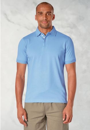 Seppi Pure Cotton Jersey Sky Blue Polo Shirt