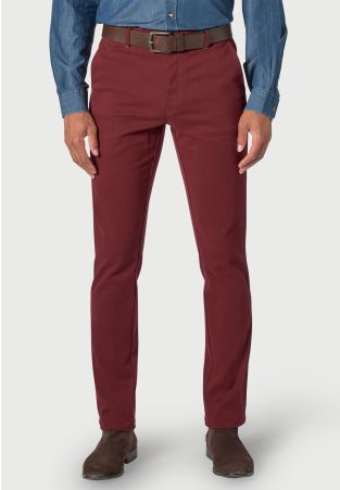 Tailored Fit Seychelles Berry Cotton Blend Twill Pants