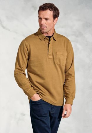 Sheridan Mustard Garment Dyed Cotton Rugby Shirt