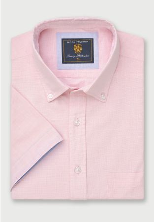 Regular Fit Rose Textured Cotton Short Sleeve Shirts