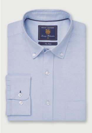 Regular Fit Sky Blue Oxford Cotton Shirt