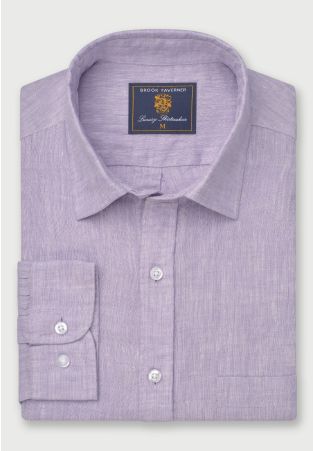 Regular Fit Lilac Pure Linen Shirt