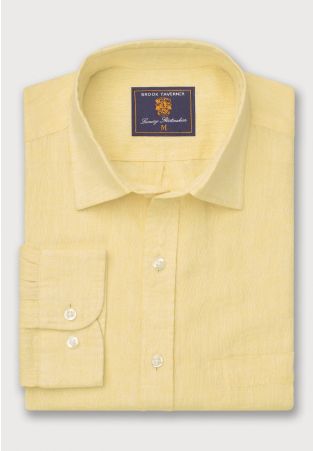 Regular Fit Lemon Pure Linen Shirt