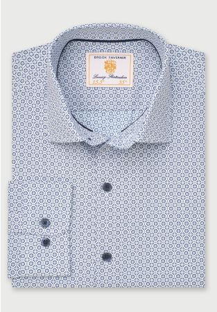 Tailored Fit Blue Diamond Print Shirt