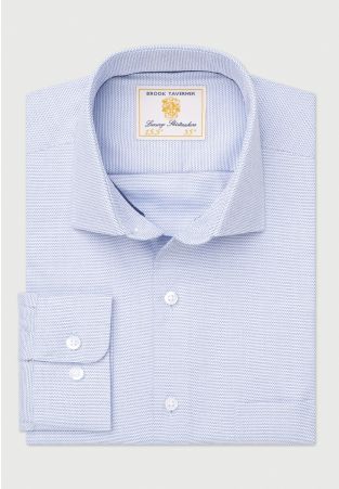 Tailored Fit Sky Blue Dobby Shirt