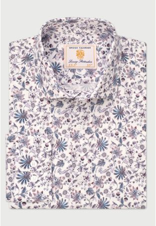 Tailored Fit Pink Ornate Floral Print 'Occasion' Shirt