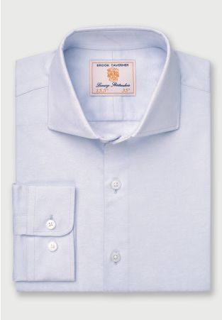 Tailored Fit Sky Blue Floral Jacquard 'Occasion' Shirt