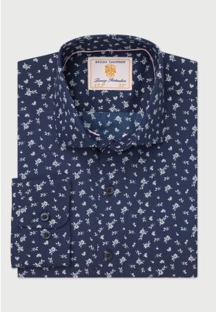 Regular Fit Navy Ditsy Floral Shirt