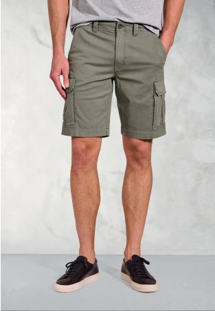 Statham Khaki Cotton Stretch Cargo Shorts